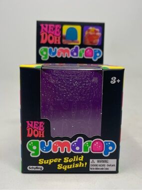 Needoh Gumdrop Super Solid Squish! Purple Kids Toy rare nee doh
